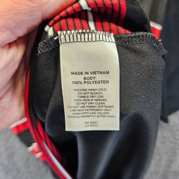 Peble Beach Polo Shirt Mens Size Large Black Red Striped Short Sleeve - Picture 6 of 8